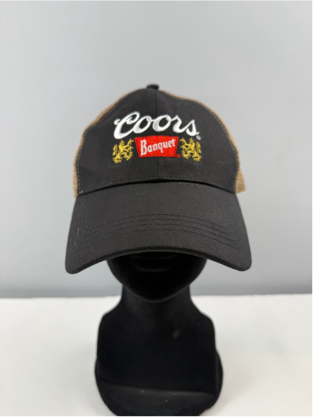 Coors Banquet Mesh Trucker Hat Snapback Black & Brown One Size
